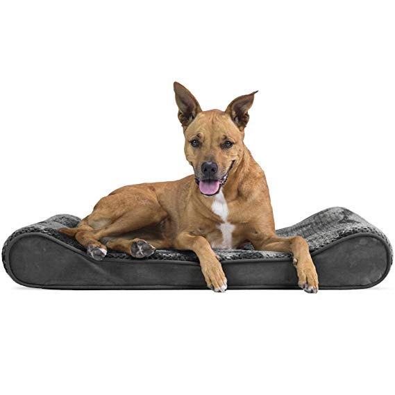 Furhaven Pet Dog Bed | Orthopedic Ergonomic Luxe Lounger Cradle Mattress Contour Pet Bed for Dogs & Cats - Available in Multiple Colors & Styles