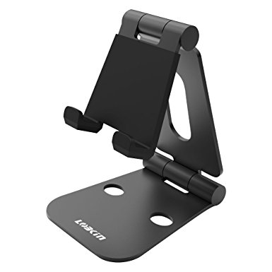 LOBKIN Multi- Angle Universal Stand,Foldable Adjustable Aluminum Phone/Tablet Stand Holder for iPhone 6/6S/7 Plus, iPad, Galaxy S7 S6, Note 6 5, LG, Sony, iPad Pro, iPad Air,E-readers,Kindle (Black)