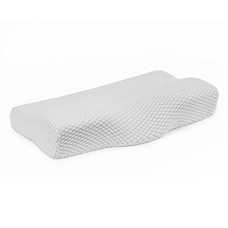 KUMFI Contoured Memory Foam Pillow Butterfly Shaped Ergonomic Support for Neck Pain Relief