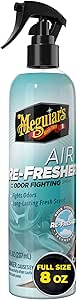 Meguiar’s Air Re-Fresher Odor Fighting Spray - New Car Scent - Convenient Car Air Freshener that Instantly Fights Odors and Leaves Behind a Long-Lasting New Car Scent, 8 Oz Trigger Spray