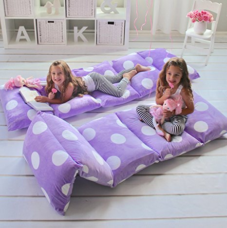 Girl's Floor Lounger Seats Cover and Pillow Cover - Made of Super Soft, Luxurious Premium Plush Fabric - Perfect Reading and Watching TV Cushion - Great for Sleepovers and Slumber Parties