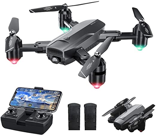 Dragon Touch DF01 Foldable Drone with Camera for Adults, WiFi FPV Drone with 120° Wide-Angle 1080P HD Camera RC Quadcopter with Gravity Sensor, Altitude Hold, Headless Mode, One Key Take Off/Landing