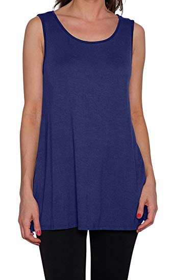 Free to Live Women's Long Flowy Short Sleeve or Sleeveless Tunic Made in USA
