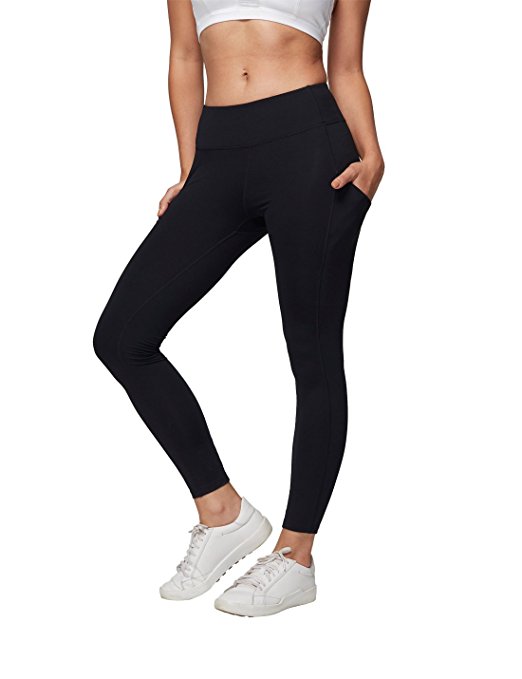 AJISAI Womens Yoga Workout Leggings with Side Pockets Non See-through Fabric