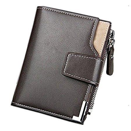Taslar® Stylish Leather Wallet Credit Card and Money Holder - Brown