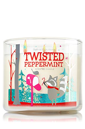 Bath & Body Works Twisted Peppermint 3 Wick 14.5 Oz Candle 2014 Edition