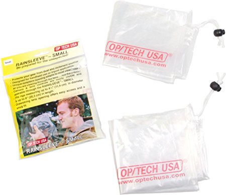 OP/TECH USA 9001022 Rainsleeve - Small, 2 Pack (Clear)