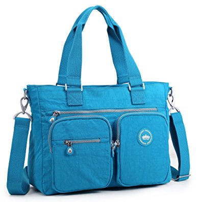 Crest Design Women’s Water Repellent Nylon Shoulder Bag Handbag Tablet Laptop Bag Notebook Briefcase Travel Work Tote Bag Notebook Briefcase