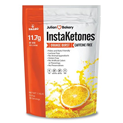 InstaKetones® Orange Burst 11.7g BHB Per Scoop (Caffeine Free) (30 Servings) Exogenous Ketones