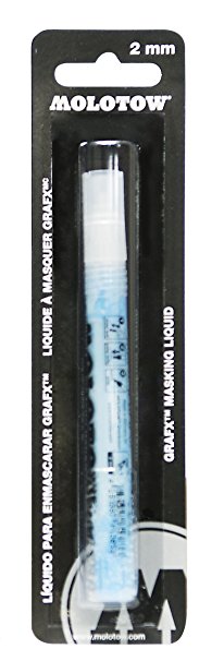 Molotow GRAFX Masking Fluid Pump Marker, 2mm, Blister Carded, 1 Each (728.001BC)