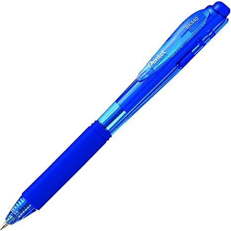 Pentel BK440C WOW! Retractable Ballpoint Pen, 1mm, Blue Barrel/Ink (Pack of 12)