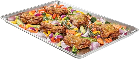 Restaurantware Met Lux Aluminum Full Size Baking Sheet - Heavy Duty - 26" x 18" - 1 count box