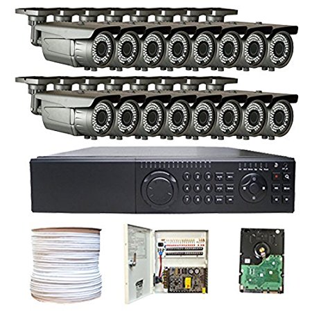 GW Security 16 Channel HD-SDI DVR (16) x 1080P Outdoor /Indoor HD 2.1MP Security Camera System - 2.8~12mm Varifocal Zoom Lens 164 ft IR Long Distance - Include Pre-installed 4TB Hard Drive