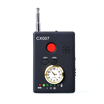 WOHOME CX007 RF Detector,Multifunctional Anti-spy Signal Bug Detector GSM Device Finder Monitor with LED Light/Clock