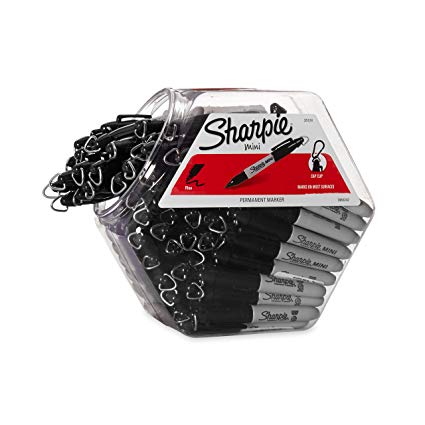 Sharpie Permanent Markers, Fine Point, Black, 72-Pack Canister