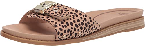 Dr. Scholl's Women's Originalist Slide Sandal, Tan Black Spotted, 9.5