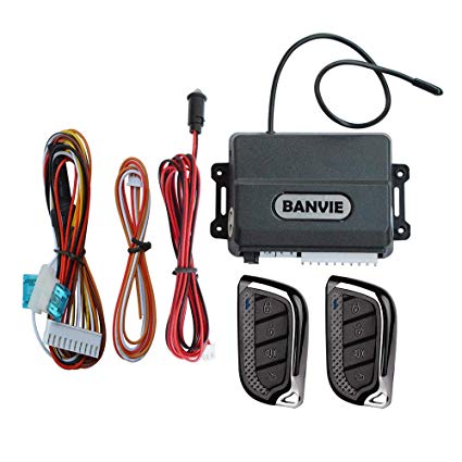 BANVIE Car Keyless Entry System for Central Door Lock with 4 Button Remote Control Transmitter