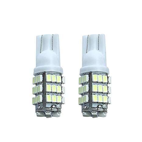 KDL Car Lights Bulb T10 42 SMD 12V White 3528 LED 194 168- (pack of 2)