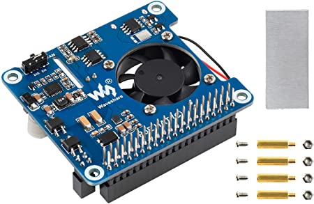 POE HAT (C) for Raspberry Pi 4B/3B , Power Over Ethernet HAT, Support IEEE 802.3af/at-Compliant Network,12V and 5V Power Outputs to Use More Peripherals