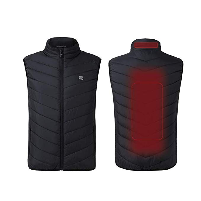 climafusion Heated Vest for Men Women Lightweight Heating Coat Electric Heated Jacket Black