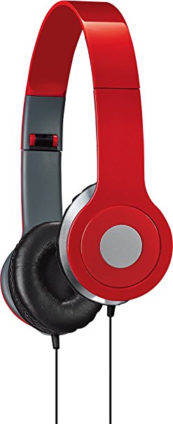 iLive iAH54R Over-the-Ear DJ Headphones, Red