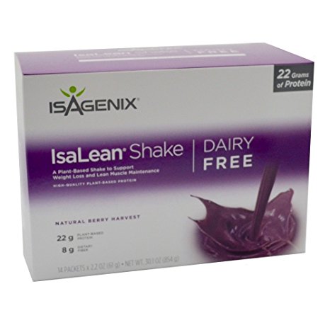 Isagenix IsaLean Shake Dairy Free Natural Berry Harvest Flavor 14 Packets 30.1 Oz