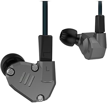 KBYN KZ ZS6 Quad Driver Headphones High Fidelity Extra Bass Earbuds (Without Mic, Grey)