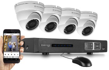 Amcrest 1080P Tribrid HDCVI 4CH 2TB DVR Security Camera System w 4 x 21MP Dome Cameras White