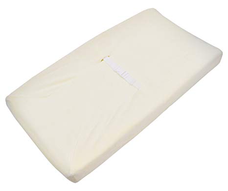 TL Care Heavenly Soft Chenille Fitted Contoured Changing Pad Cover, Ecru, for Boys and Girls