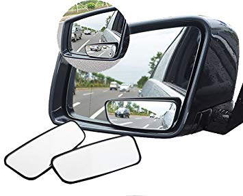 Meipro 360° Rotate Blind Spot Mirror,Adjustabe Wide Angle Rear View Mirror HD Glass Convex Side View Mirror for Car(One pair)