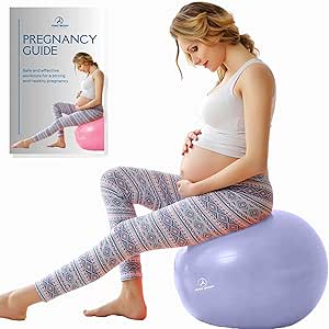 ProBody Pilates Birthing Ball - Pregnancy Ball Exercise for Labor with Book, Yoga Ball for Pregnancy Targeting Prenatal and Postnatal Exercise, Birth Ball for Pregnancy