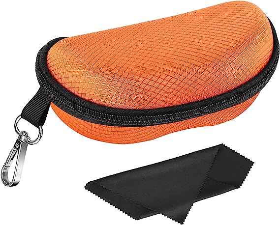 MoKo Storage Case for Safety Sunglasses, EVA Semi Hard Shell with Belt Clip, Scratch-Resistant Protective Eyeglasses Case