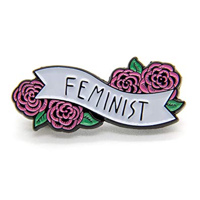Ectogasm Feminist Enamel Pin Banner with Flowers Cute Quote Accessory for Women
