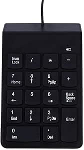 Mini Wired USB Numeric Keypad 18 Keys Slim Number Pad for Desktop Laptop PC,G22