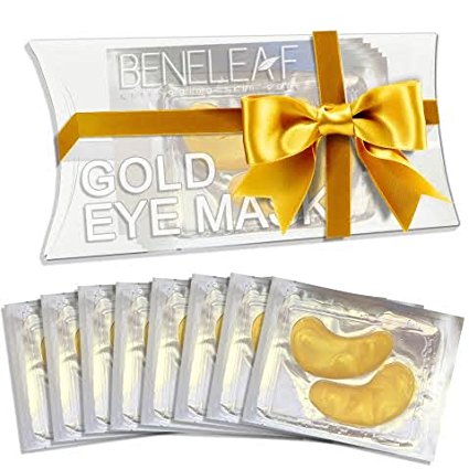24K Nano Gold Collagen Eye Patches Mask - Repair and Moisturize Puffy Eyes, Dark Circles (8 Pairs)