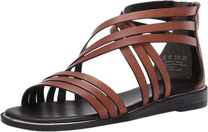 Franco Sarto Womens Gaetana Leather Peep Toe Casual Ankle Strap Sandals
