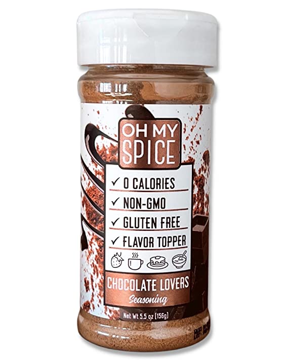Chocolate Lovers Flavor Topping Seasoning by Oh My Spice | Low Sodium, 0 Calories, 0 Carbs, Gluten Free, Paleo, Non GMO, No MSG, No Preservatives | Gourmet Healthy Seasonings for Cooking & Flavor Topper Dressing Mix
