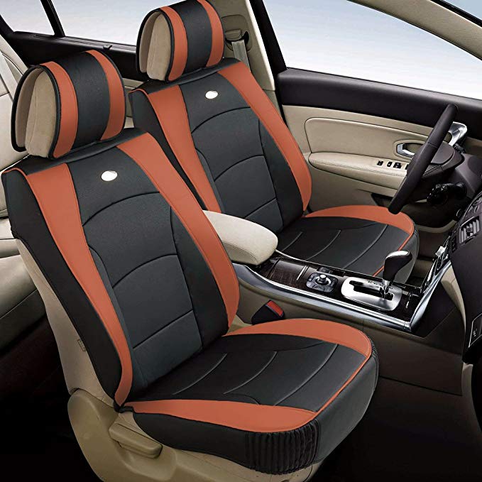 FH Group PU205BROWN102 Brown Ultra Comfort Leatherette Front Seat Cushion (Airbag Compatible)