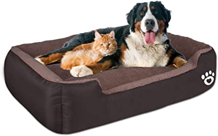 [Latest 2020] Warming Pet Dog Beds for Medium/Large Dog,Rectangle Pet Bed with Soft Coral Fleece and Non-Slip Bottom,Dog Sofa Couch Pet Bed with Durable Oxford Cloth
