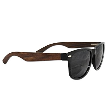 Wood Wayfarer Sunglasses by Eye Love, Polarized, Lightweight, 100% UV Protection