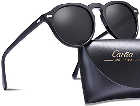 Carfia Chic Retro Polarized Sunglasses for Women UV400 Protection Driving Outdoor Eyewear