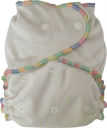 Natural Bamboo Velour Fitted One Size Cloth Diaper w/ 2 Inserts - Natural