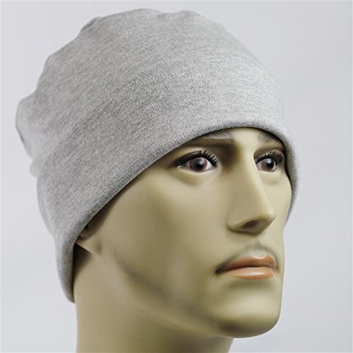HC Gray Men's Chemotherapy Hat Light Gray, Fall, Soft, Chemo Cap Sleep Cap for Male Cancer Patients