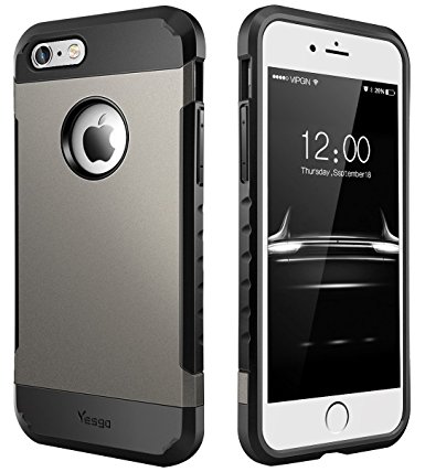 iPhone 6 Plus Case iPhone 6s Plus Case Shockproof Anti-Scratch Protective Case Cover (Grey)