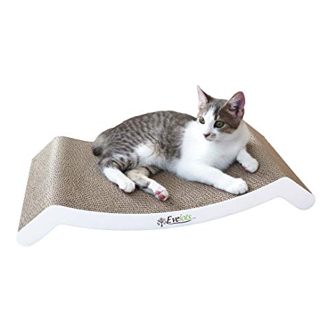 Evelots Cat Bed Scratcher-Sofa-Large-Reversible-Groom Claws-Recycled Cardboard