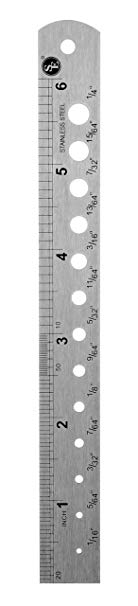 SE 9263SR 6” Stainless Steel Ruler in SAE and Metric with Drill Gauge