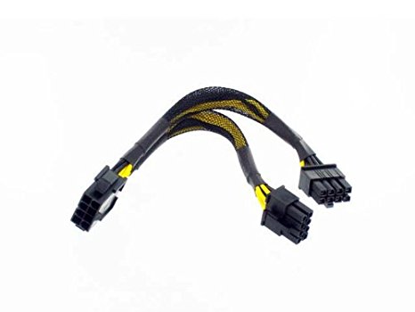 8 to Dual 8 Pin EPS 12V Motherboard Power Supply Y-Splitter Adapter Sleeved Power Cable