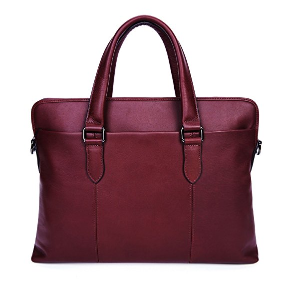 Burgundy Leather Executive Laptop Briefcase Laptop Attache Cases Business MessengerÂ Bag Handbag Casual Shoulder Portfolio Bag
