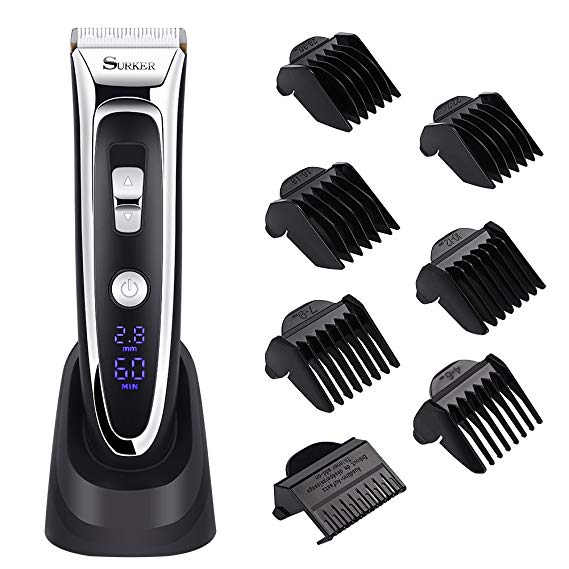 Surker Model RFC-688BA Electric Foil Hair Trimmer for Men with Clean & Charge Station, Electric Men's Women’s Hair Clippers Cutter Clippers Shavers, Cordless Shaving System