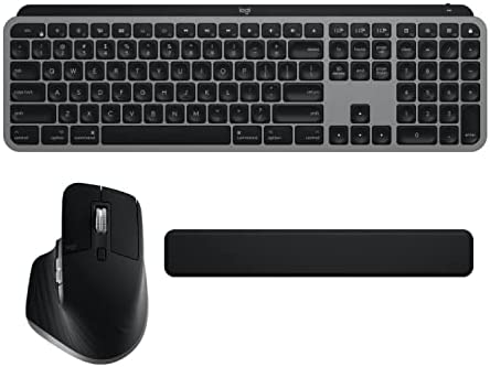 Logitech MX Keys Advanced Illuminated Wireless Keyboard and MX Master 3 Advanced Wireless Mouse for Mac with Palm Rest Bundle (3 Items)